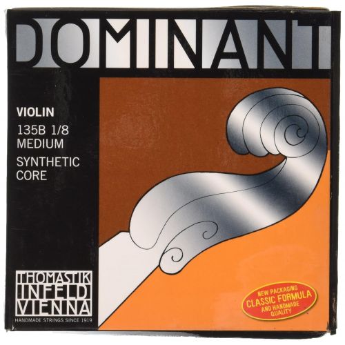  Thomastik-Infeld 135B.18 Dominant Violin Strings, Complete Set, 135B, 1/8 Size, With Chrome Steel Ball End E String