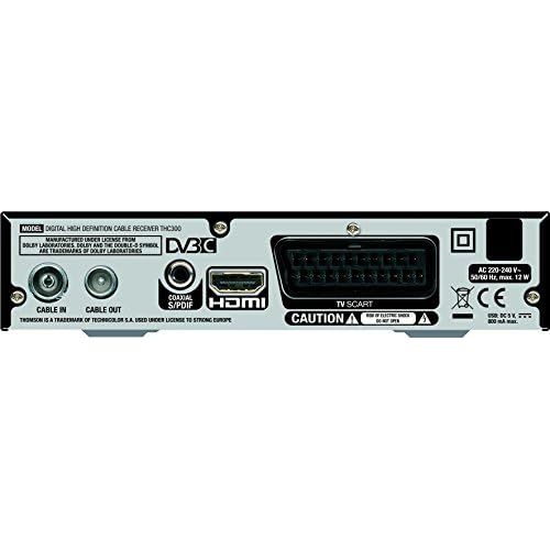  THOMSON THC300 HD Receiver for Digital Cable TV DVB C Full HD (HDTV, HDMI, SCART, USB, Media Player) Black