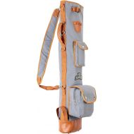 Thorza Sunday Golf Bag for Men and Women - Vintage Canvas and Leather Stores Balls, Tees, and Clubs ? 2 Zippered Pockets, Name Tag ID and Leather Tee Holder - Lightweight and Elega