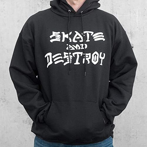  Thrasher Magazine Skate and Destroy Black Hooded Sweatshirt - Small