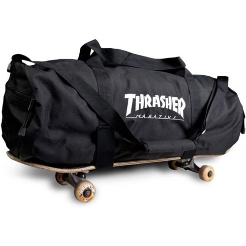  Thrasher Magazine Embroidered Skate Mag Logo Duffle Bag - Black - 28x 10x 11
