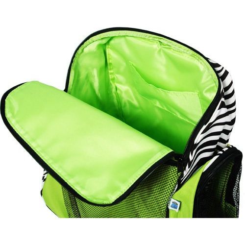  Threadart Personalized Monogrammed Embroidered Kids Girl Athletic Backpack - Lime Green Zebra