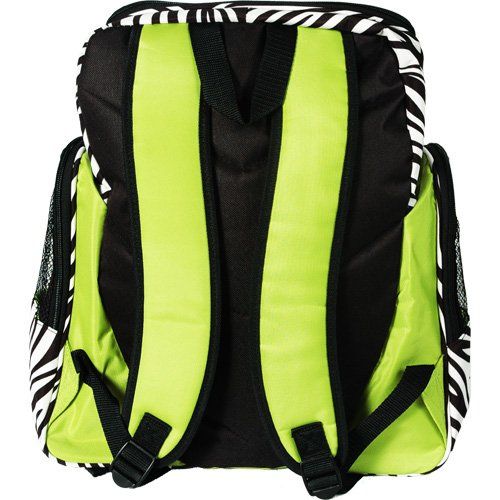  Threadart Personalized Monogrammed Embroidered Kids Girl Athletic Backpack - Lime Green Zebra