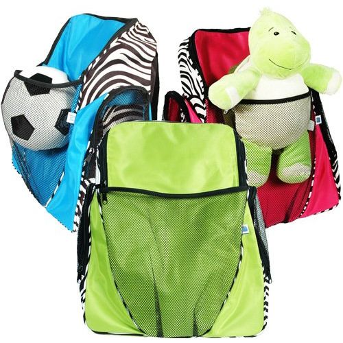  Threadart Personalized Monogrammed Embroidered Kids Girl Athletic Backpack - Lime Green Zebra