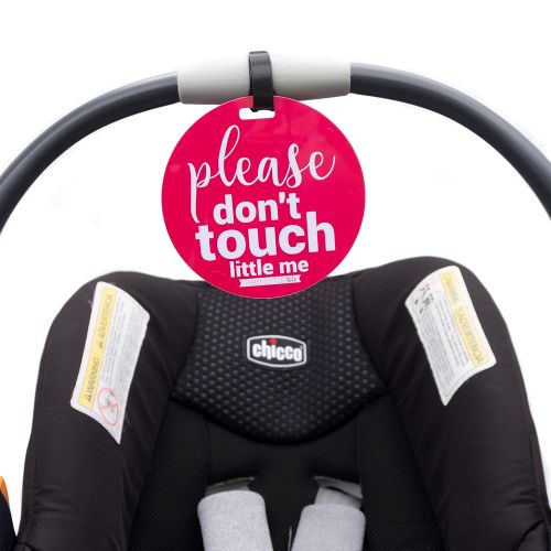  Three Little Tots Pink Tag - Please Dont Touch Little Me (Baby Safety No Touching Newborn, Baby Car Seat Tag, Baby Preemie No Touching Car Seat Sign)
