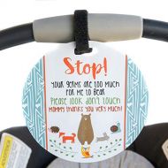 Three Little Tots Woodlands Tag - Stop Your Germs Are Too Much For Me To Bear (Baby Safety No Touching Newborn, Baby Car Seat Tag, Baby Shower, Stroller Tag, Baby Preemie No Touching Car Seat Sign)