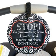 Three Little Tots No Kissing Tag - Stop, Your Germs Are Too Big For Me, I Know Im Hard To Resist But Please Dont Kiss (Preemie Tag, Newborn Tag, Baby Car Seat Tag, Baby Shower, Stroller Tag)