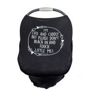 Three Little Tots Car Seat 5 in 1 Cover - Im Cute & Cuddly But Please Dont Touch Little Me (Black)