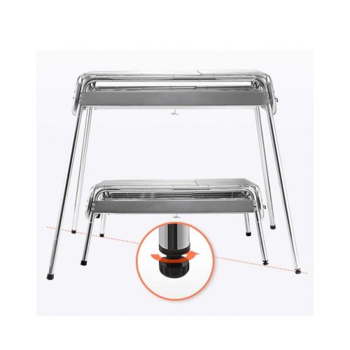  Three drops of water Barbecue Grill，Portable Stainless BBQ Tool Set for Outdoor Cooking Camping Hiking Picnics 5-15 People (Color : Silver)