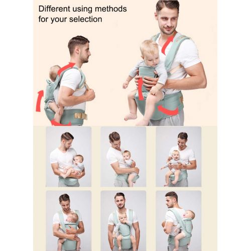  ThreeH Baby Carrier with Hip Seat Cool Mesh and Hood Infant Toddler Carrier Ergonomic 6 in 1 Holds...