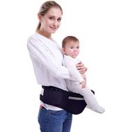ThreeH Baby Hip Seat Carrier 15mm Sitting Cushion Adjustable Belt Three Pockets Convenient Waist Stool BC27 Navy