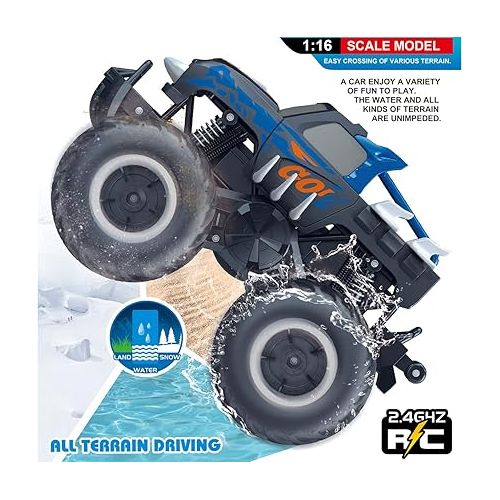  Threeking 1:16 Pick-up Toys RC Car Truck Toys Remote Control Cars Body Waterproofing Suitable for All Terrain 4WD Off-Road Car Gifts Presents for Boys/Girls Ages 6+