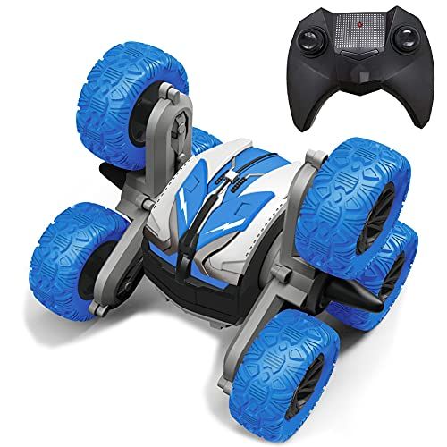  Threeking RC Cars Amphibious Stunt car Waterproof Remote Control Car Double Sided 360° Flips Rotating 4WD Outdoor Indoor car Toy Present Gift for Boys/Girls Ages 6+