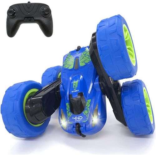  Threeking RC Cars Stunt car Remote Control Car Double Sided 360° Flips Rotating 4WD Indoor Outdoor car Toy Present Gift for Boys/Girls Ages 6+