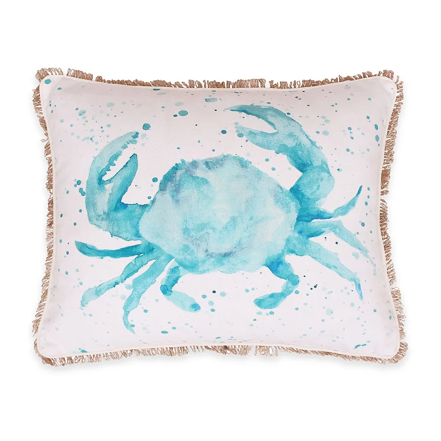 Thro Carmello Watercolor Crab Oblong Throw Pillow