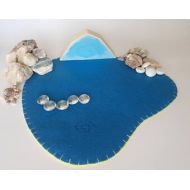 ThroughPlayWeLearn Double Sided Play Scene/ Ocean/ Beach/ Small World Play/ Open Ended Play/ Felt Play Mat/ Montessori/ Waldorf / Wooden Toys / Educational