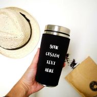 /ThroughtheMilkyWay Personalized travel mug, custom text tumbler, insulated coffee cup tea mug, travel cup, personalized birthday gift idea,