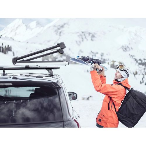 툴레 [아마존베스트]Thule SnowPack Extender Ski/Snowboard Carrier, 6 Pair-Aluminum