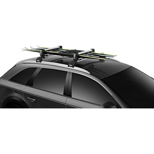 툴레 Thule SnowPack SkiSnowboard Carrier, 4 Pair-Aluminum