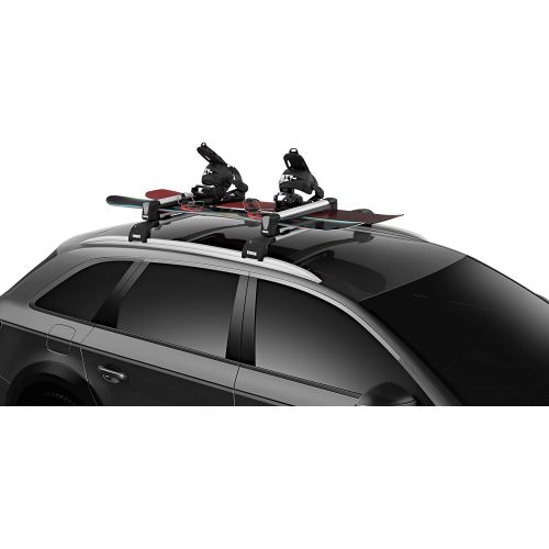 툴레 Thule SnowPack SkiSnowboard Carrier, 4 Pair-Aluminum