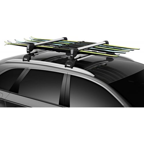 툴레 Thule SnowPack SkiSnowboard Carrier, 4 Pair-Aluminum