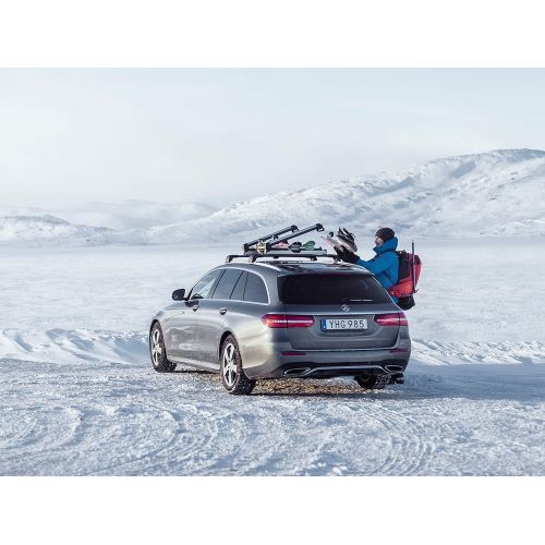 툴레 Thule SnowPack SkiSnowboard Carrier, 4 Pair-Aluminum