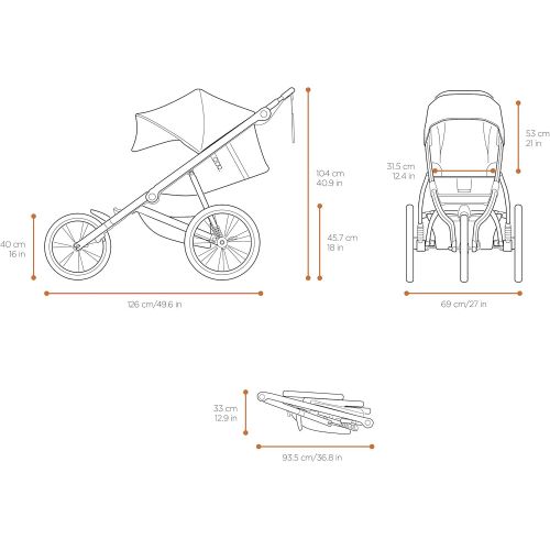 툴레 Thule Glide 2.0 Performance Jogging Stroller