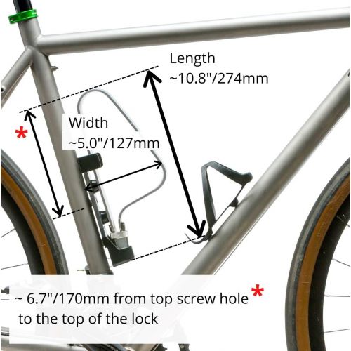  TiGr Mini Lightweight Titanium Bicycle Lock & Mounting Clip, Strong and Light Easy to Carry Bike Lock