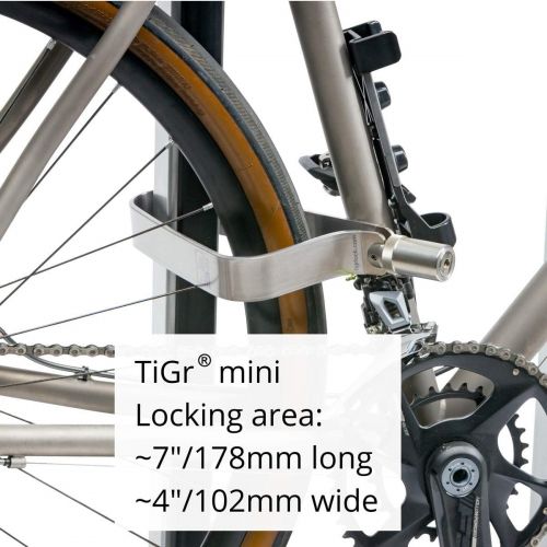  TiGr Mini Lightweight Titanium Bicycle Lock & Mounting Clip, Strong and Light Easy to Carry Bike Lock