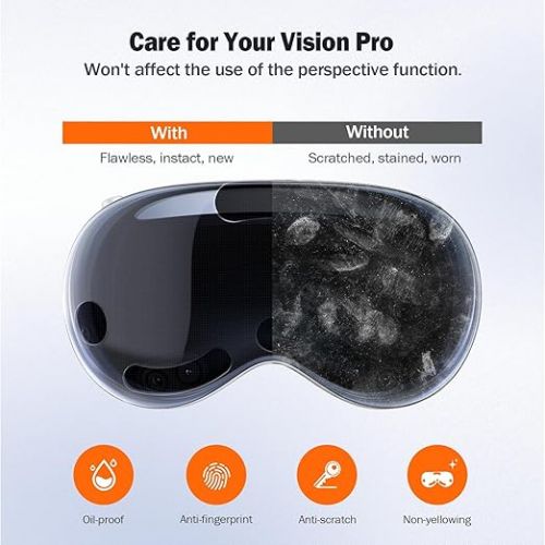  TiMOVO Protective Case Compatible with Apple Vision Pro, TPU Protective Cover for Vision Pro VR Headset Accessories, AR Clear Case Protective Shockproof Bumpers MR Accessories, Clear