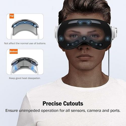  TiMOVO Protective Case Compatible with Apple Vision Pro, TPU Protective Cover for Vision Pro VR Headset Accessories, AR Clear Case Protective Shockproof Bumpers MR Accessories, Clear