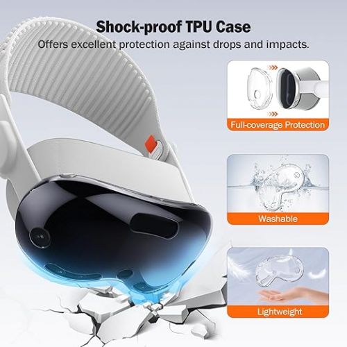  TiMOVO Protective Case Compatible with Apple Vision Pro, TPU Protective Cover for Vision Pro VR Headset Accessories, AR Clear Case Protective Shockproof Bumpers MR Accessories, Clear