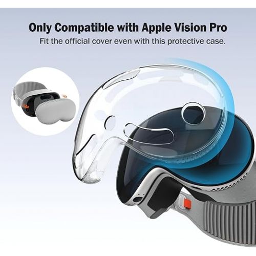  TiMOVO Protective Case Compatible with Apple Vision Pro, TPU Protective Cover for Vision Pro VR Headset Accessories, AR Clear Case Protective Shockproof Bumpers MR Accessories, Clear