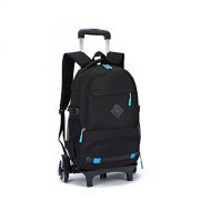 TiTa-Dong Rolling Backpack Luggage 18 Inch Wheeled Backpack Travel Laptop Laptop Six Wheels Unisex Trolley School Bags Jansport for Boys Girls Kids Teenagers Students,Black