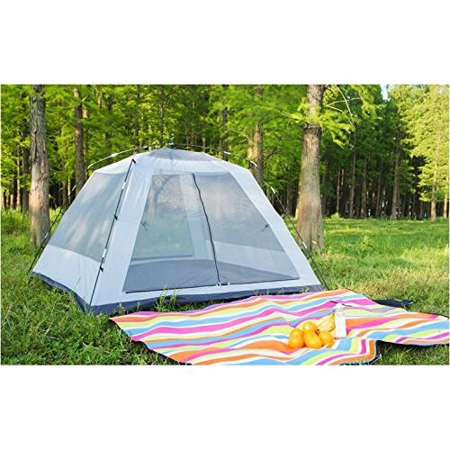  TiTa-Dong Instant Camping Tent 3-4 Person , Automatic Pop Up UV Protection Waterproof Tents with Sun Shelter Cabana 2-Door Opening Screened Family Canopy Tent for Backpacking, Hiking, Beach,