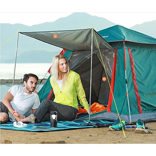  TiTa-Dong Instant Camping Tent 3-4 Person , Automatic Pop Up UV Protection Waterproof Tents with Sun Shelter Cabana 2-Door Opening Screened Family Canopy Tent for Backpacking, Hiking, Beach,