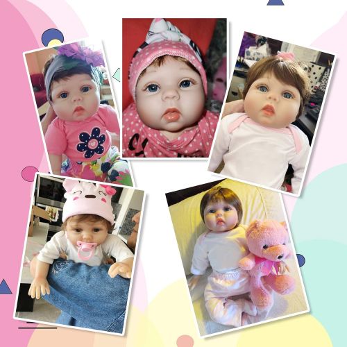  Tianara Reborn Baby Silicone Doll Gifts 22 inch Realistic Real Like Newborn Girl Pink Outfit