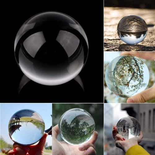  TianranRT Klar Glas Kristall Kugel Heilung Kugel Fotografie Requisiten Lensball Dekor Geschenk (Mehrfarbig,50MM)