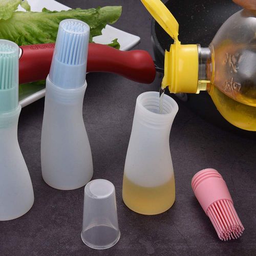  TianranRT 1pc High Temperature Resistant Oil Bottle Silicone Brush Kitchen BBQ Tool