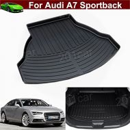 Tiantian 1pcs Leather Car Boot Liner Rear Trunk Cargo Mat Trunk Tray Trunk Cargo Liner Mat Cargo Tray Floor Mat Custom Fit for Audi A7 Sportback 2011 2012 2013 2014 2015 2016 2017 2018 2019