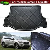 Tiantian Black Car Mat Boot Pad Liner Cargo Mat Tray Trunk Floor Protector Mat Rear Trunk Mat for Hyundai Santa Fe 5-Passenger 2013 2014 2015 2016 2017 2018 2019