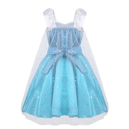  TiaoBug Kids Girls Princess Snowflake Fancy Dress Halloween Costume Cosplay Party Dress