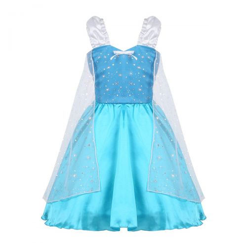  TiaoBug Kids Girls Princess Snowflake Fancy Dress Halloween Costume Cosplay Party Dress