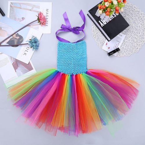  TiaoBug Girls Cartoon Tutu Dress with Hairband Princess Costume Birthday Pageant Cosplay Party Dress Up