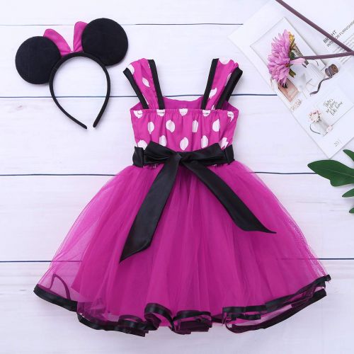  TiaoBug Infant Girls Polka Dots Princess Birthday Party Cartoon Mouse Costume Halloween Pageant Tutu Dress Dance Skirt Outfit