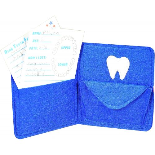  Tickle & Main - Tooth Fairy Superhero Pillow with Notepad and Keepsake Pouch. 3 Piece Set Includes Boys Pillow with Pocket, Dear Tooth Fairy Notepad, Keepsake Photo Pouch