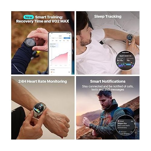  Ticwatch Pro 5 Android Smartwatch for Men Snapdragon W5+ Gen 1 Wear OS Smart Watch 80 Hrs Long Battery Life Health Fitness Tracking 5ATM Water Resistance Compass Android Only Compatible, Sandstone