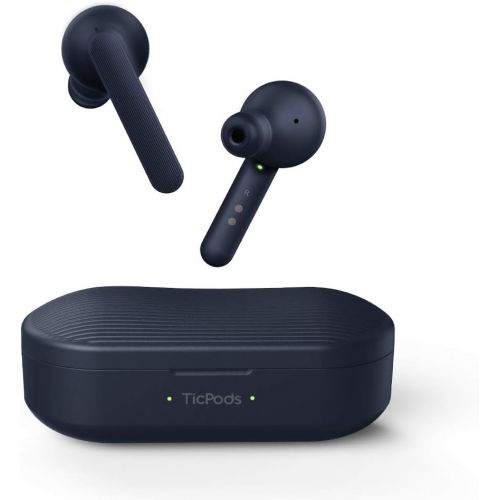  [아마존 핫딜]  [아마존핫딜]Ticwatch Wireless Earbuds TicPods Free True Bluetooth Earbuds with Charging case, Water Resistant, Clear Crisp Audio in Both Ears, Noise isolating- Navy