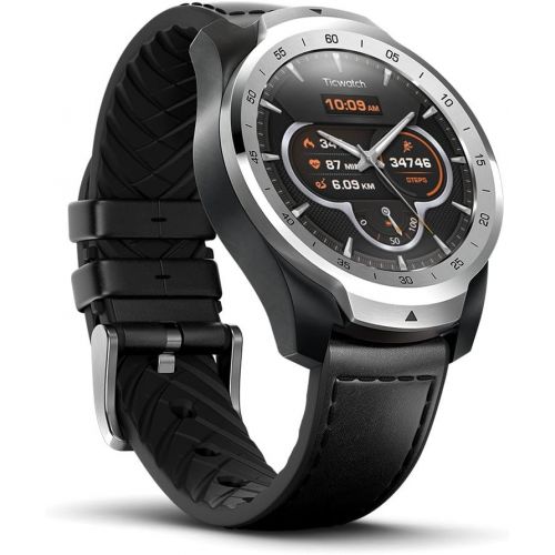  [아마존 핫딜] [아마존핫딜]Ticwatch Pro, Premium Smartwatch with Layered Display for Long Battery Life, NFC Payment and GPS Build-in, Wear OS by Google, Compatible with iOS and Android (Silver)