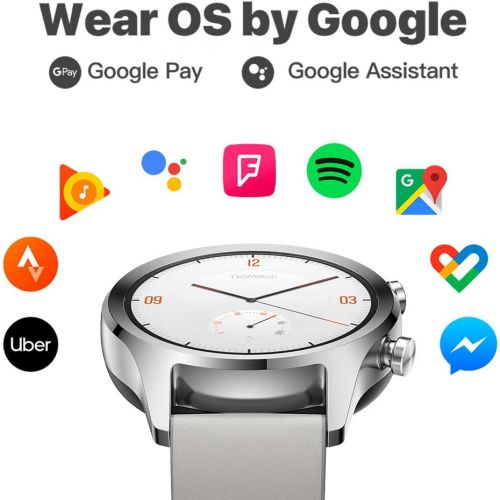  [아마존핫딜][아마존 핫딜] Ticwatch C2, Wear OS Smartwatch for Women with Build-in GPS, Waterproof, NFC Payment, for iOS and Android (Platinum)